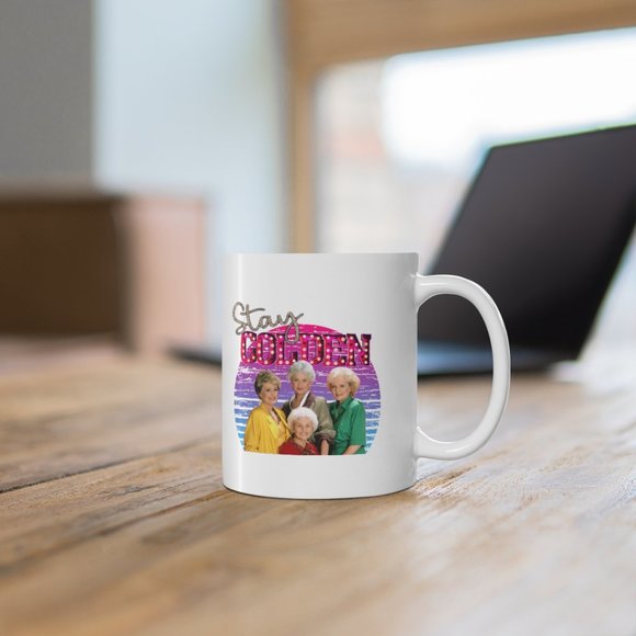 Retro Stay Golden, Girls, Gift For Her, Woman Mug - Picture 5 of 5